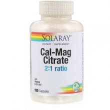  Solaray Cal-Mag citrate 2:1 ratio 180 